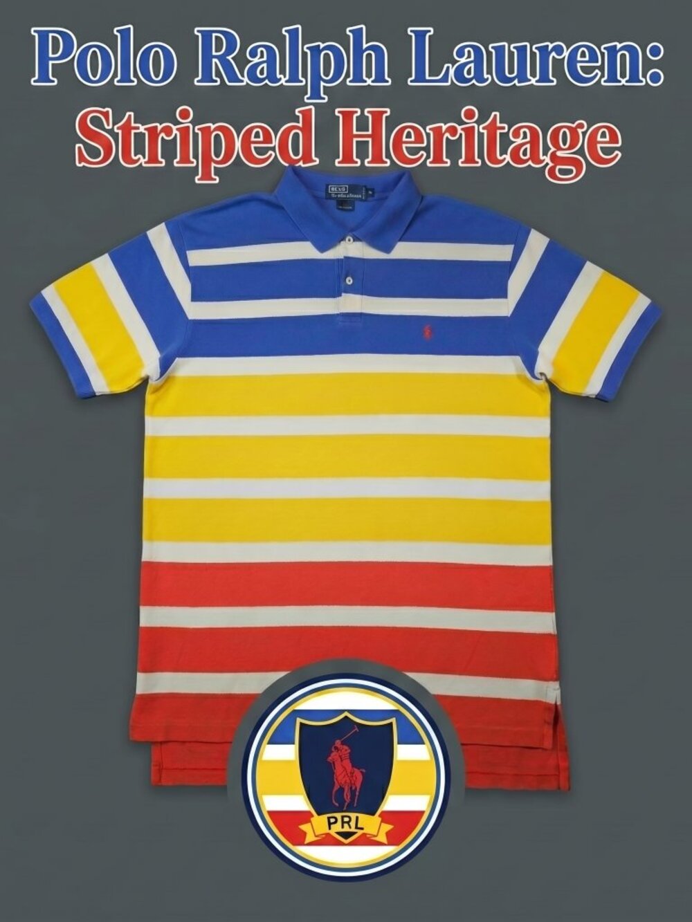 Vintage Polo Ralph Lauren Color-Block Striped Polo - Size Large